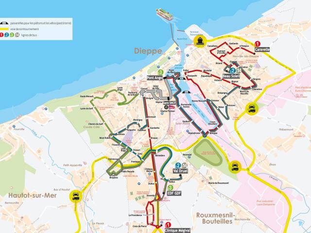 Plan de déviation routière pendant les travaux du Pont Colbert en 2024-2025