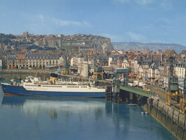 Dieppe Un Depart Du Car Ferry Le Falaise Postcard circa 1970